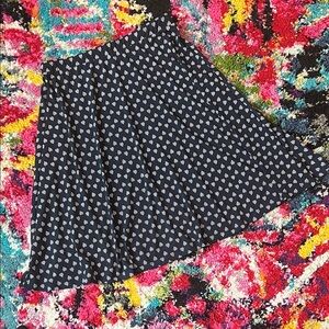 Gilli Dark Blue A-Line Skirt with White Pattern